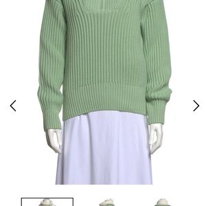 Ami Mint Green V-Neck Women's Sweater